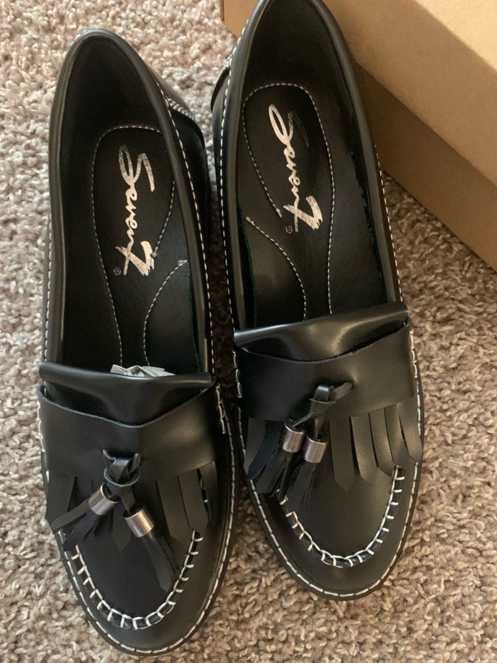 Seven7  Black Tassel Loafers - Picture 2 of 6